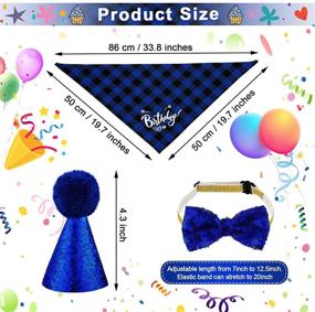 img 3 attached to 🎅 6-Piece Christmas Dog Birthday Party Supplies: Dog Bandanas, Hats, Bow Tie Collars - Pet Costume Accessories for Christmas Decoration - Blue & Red