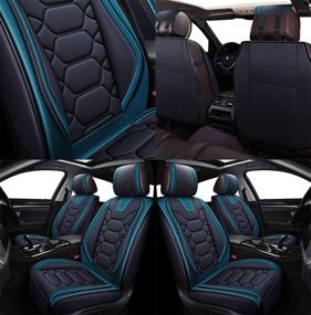 img 1 attached to OASIS AUTO OS-004 Leather Car Seat Covers