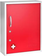 🔒 adirmed red medicine cabinet: large wall mounted steel organizer with pull-out shelf, dual locks, and document pocket - secure storage for medicine, first aid, and emergency kit logo