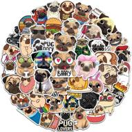 waterproof aesthetic pug dog vinyl stickers pack: 50pcs 🐶 cute funny decals for cars, water bottles, laptops & more logo