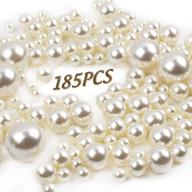 🎉 domestar plastic bead pearls, 185 pcs assorted ivory faux pearls in 5 sizes - perfect for vase filler, table scatter, wedding, birthday party, and home decoration logo