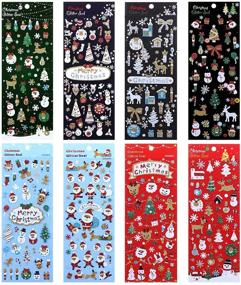 img 3 attached to 🎄 LEMESO Christmas Scrapbook Glitter Stickers - 8 Sheets of Self-Adhesive Xmas Stickers for Kids, Cute Favor Stickers, Decorative Sparkling Holiday Decals - Ideal Christmas Gift for Kids