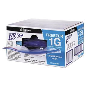 img 1 attached to 🔒 Premium Ziploc 94604 Double-Zipper Freezer Bags, 1gal, 2.7mil, Clear w/Label Panel - Bulk Pack of 250