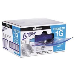 img 2 attached to 🔒 Premium Ziploc 94604 Double-Zipper Freezer Bags, 1gal, 2.7mil, Clear w/Label Panel - Bulk Pack of 250