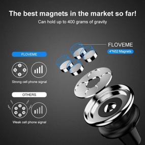 img 3 attached to 📲 FLOVEME Magnetic Car Mount Holder - Car Air Vent Magnet Phone Holder for Car with Strong N52 Magnetic, 4 Pcs Metal Plates, Compatible with iPhone 12 Pro 11