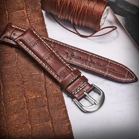 img 1 attached to 🐊 Premium Leather Alligator Embossed Replacement Silvery - Superior Craftsmanship and Stylish Design