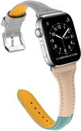 📱 oulucci натуральный кожаный ремешок 38мм 40мм для apple watch series 7/6/se/5/4/3/2/1, спорт и эдишн логотип