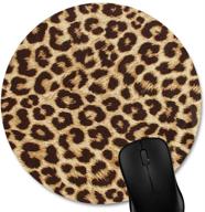 🐆 knseva leopard grain print round mouse pad: customized non-slip comfort for efficient work on computer logo