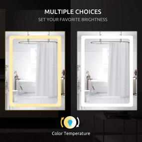 img 2 attached to YOUDENOVA 24 X 32 Inch LED Bathroom Mirror: Anti-Fog, Dimmable Touch Control, Adjustable Color, Waterproof