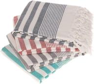 🏖️ premium turkish towels - set of 4 oversized beach towels, 100% cotton, 35 x 65 inches logo