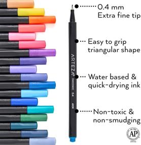 img 1 attached to Arteza Inkonic Fineliners: Set of 120 Fine Tip Markers with Color Numbers, 0.4mm Tips, Ergonomic Barrels, Brilliant Assorted Colors | Ideal Art Supplies for Coloring, Drawing & Detailing