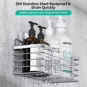 img 2 attached to 🚿 Rustproof Shower Caddy Shelf Organizer - 2 Pack with Soap Dishes, Adhesive Wall Mount, High Suction Bathroom Rack - 304 Stainless Steel Storage, Sliver