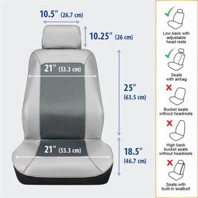 img 1 attached to Pilot Automotive Slate Gray Seat Cover Pair With Microban (MIC-053)