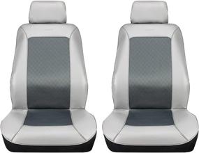 img 4 attached to Pilot Automotive Slate Gray Seat Cover Pair With Microban (MIC-053)