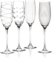 mikasa set of 4 cheers crystal champagne flute glasses with beautiful silver design – perfect for celebrations and entertaining логотип