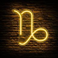 🐐 kavaas capricorn zodiac neon sign - astrology led wall signs, neon lights for bedroom - zodiac themed neon decor birthday gift (11 x 10.9 inch) логотип