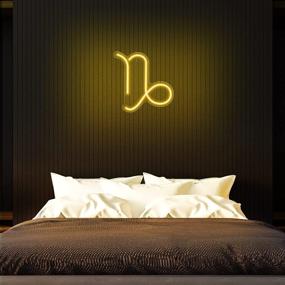 img 3 attached to 🐐 Kavaas Capricorn Zodiac Neon Sign - Astrology LED Wall Signs, Neon Lights for Bedroom - Zodiac Themed Neon Decor Birthday Gift (11 x 10.9 inch)