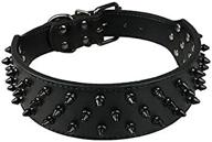 🐶 dogs kingdom spiked studded leather dog collar - wide, black, 2" width, 31 spikes & 52 studs - ideal for pit bulls and boxers logo