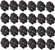 🎱 large 24 pcs billiards snooker cue locating clip holder - black regular fishing rod storage clips for pool cue racks and fishing rod storage rack - holding hole size 2.3cm/0.95 inches логотип