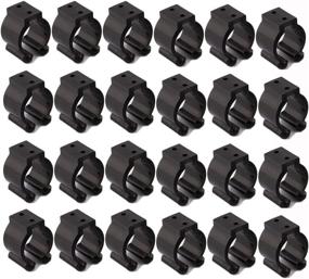 img 4 attached to 🎱 Large 24 PCS Billiards Snooker Cue Locating Clip Holder - Black Regular Fishing Rod Storage Clips for Pool Cue Racks and Fishing Rod Storage Rack - Holding Hole Size 2.3cm/0.95 inches