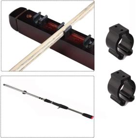 img 1 attached to 🎱 Large 24 PCS Billiards Snooker Cue Locating Clip Holder - Black Regular Fishing Rod Storage Clips for Pool Cue Racks and Fishing Rod Storage Rack - Holding Hole Size 2.3cm/0.95 inches