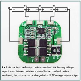 img 2 attached to Comidox 4S 20A 14.8V Литиевая Li-ion 18650 батарея BMS PCM Защита PCB плата модуля с 16.8V защитой от перезаряда, переразряда и короткого замыкания - набор из 2