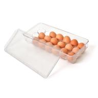 🥚 clear plastic egg holder organizer with lid and handles - bpa free fridge container, 21 egg tray, refrigerator storage solution by totally kitchen логотип