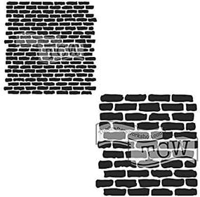 img 1 attached to 🏗️ The Crafter's Workshop Reusable Stencil Set - Micro Bricks/Bricks - 6" x 6" (Pack of 2) For Stunning DIY Projects