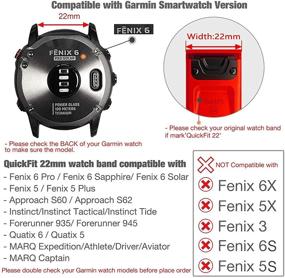 img 1 attached to 🏃 Abanen Quick Dry Watch Band for Garmin Fenix 6/Fenix 5 | 22mm Woven Nylon Sport Wristband Strap for Fenix 6 Pro/Sapphire, Instinct, Fenix 5/5 Plus, Quatix 6/5