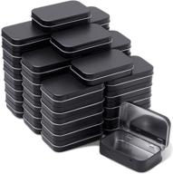 📦 pack of 40 matte black mini portable rectangular hinged tins - tamicy metal box containers for storage, crafts, jewelry & more - small empty storage tins with lids for home organization and drawing pin logo