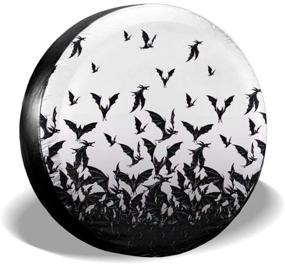 img 4 attached to 🦇 Bats Spare Tire Cover: Waterproof, Dust-Proof, UV Sun Protection - Fits Jeep, Trailer, RV, SUV & Many Vehicles (14 Inch)