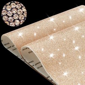 img 4 attached to 📱 TXZWJZ Rhinestones Decoration Crystal Stickers - 2 Sheets, Self-Adhesive Gem Stickers for DIY Car and Cellphone Craft Decorations in Champagne Gold - 9.45 x 7.87 Inch