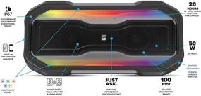 img 3 attached to Altec Lansing ROCKBOX XL Беспроводная Bluetooth-колонка: Водонепроницаемая Портативная Вечеринка Динамик с 20-часовым воспроизведением и 5 режимами светодиодной подсветки; Идеально подходит для помещений и открытых пространств!