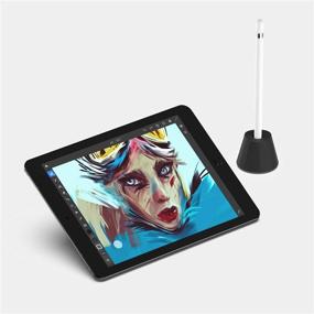 img 1 attached to UPPERCASE Designs NimbleStand Vertical Stand Compatible With Apple Pencil With/Without Sleeve Or Grip (Onyx Black)