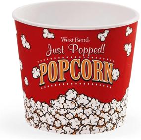 img 1 attached to West Bend Reusable Theater Popcorn Bucket - 7-Quart Dishwasher-Safe, Red