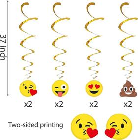 img 2 attached to 🎉 Kristin Paradise 30Ct Emoji Hanging Swirl Decorations: Emoticon Ceiling Streamers for Boys and Girls' Birthday Party, Emoji Theme Party Supplies and Favors for Kids