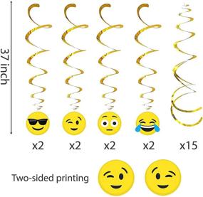 img 1 attached to 🎉 Kristin Paradise 30Ct Emoji Hanging Swirl Decorations: Emoticon Ceiling Streamers for Boys and Girls' Birthday Party, Emoji Theme Party Supplies and Favors for Kids