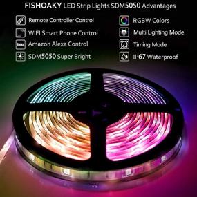 img 3 attached to 🔮 Fishoaky LED Strip Lights: 16.4ft 150 LEDs, Color Changing SMD 5050 RGB Tape Lights with 24 Key Remote