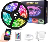 🔮 fishoaky led strip lights: 16.4ft 150 leds, color changing smd 5050 rgb tape lights with 24 key remote логотип