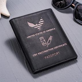 img 1 attached to Passport Holder Vaccine Leather Document