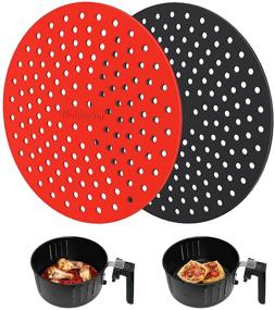 img 4 attached to 🔥 Enhanced Premium Air Fryer Liners, Silicone Mat for Air Fryers, Heat Resistant and Food-Safe Air Fryer Accessories for Ninja, Power XL, GoWISE, Chefman, Ultrean, and More, 9 Inch, Pack of 2