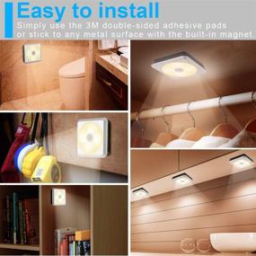 img 3 attached to 🔦 URPOWER Motion Sensor Light Indoor: Battery Operated Closet Light for Stair, Cabinet & Bathroom - Warm White 3 Pack