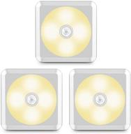 🔦 urpower motion sensor light indoor: battery operated closet light for stair, cabinet & bathroom - warm white 3 pack логотип