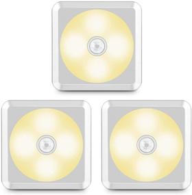 img 4 attached to 🔦 URPOWER Motion Sensor Light Indoor: Battery Operated Closet Light for Stair, Cabinet & Bathroom - Warm White 3 Pack