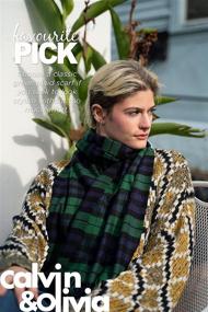 img 3 attached to 🧣 Кашемировый шарф Calvin Olivia Premium Cashmere-Feel, уютный клетчатый дизайн Новой Шотландии, многоцветный, идеальный подарок для мужчин и женщин.