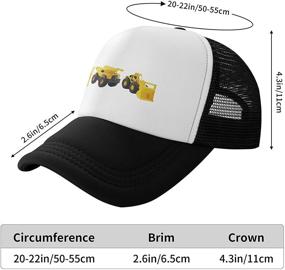 img 1 attached to Wisedeal Boys' Dump Loader Excavator Truck Hat: Adjustable Snapback Mesh Trucker Baseball Cap for Kids