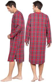 img 3 attached to Men's Green Blue Plaid Sleepshirt by PajamaGram - Ideal for Sleep & Lounge Wear