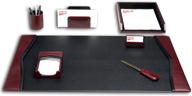 dacasso burgundy leather desk 7 piece logo