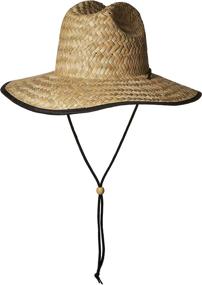 img 3 attached to 🧢 Stylish Straw Sun Lifeguard Beach Hat for Men by BROOKLYN ATHLETICS - Natural, Wide Brim, One Size