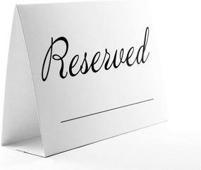 img 4 attached to 📇 Pack of 20 Rustic Reserved Table Signs with Customizable Name Line - Ideal for Weddings - Elegant White Reserved Signs - Essential Wedding Accessories - Tent Cards for Reserving Seats & Places - Perfect Place Cards for Parties & Events